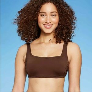 Women's Simple Square Neck Over the Shoulder Bikini Top - Kona Sol - Medium